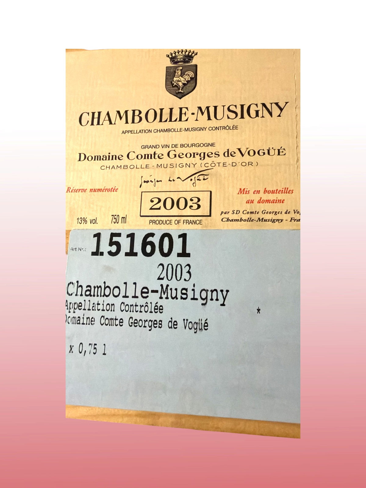 2003 Chambolle-Musigny – Domaine Comte Georges de Vogüé